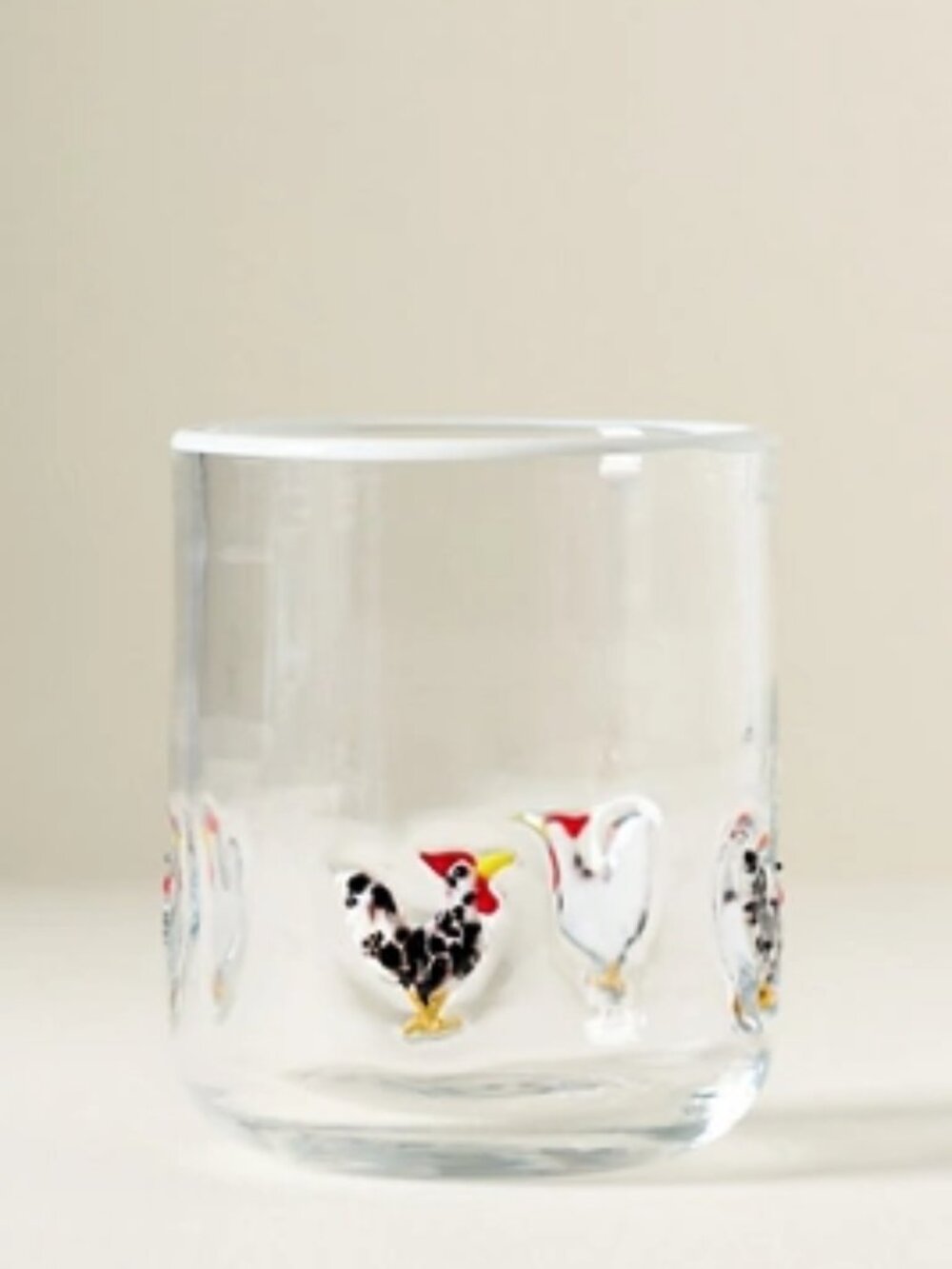 Anthropologie Rooster Juice Glass